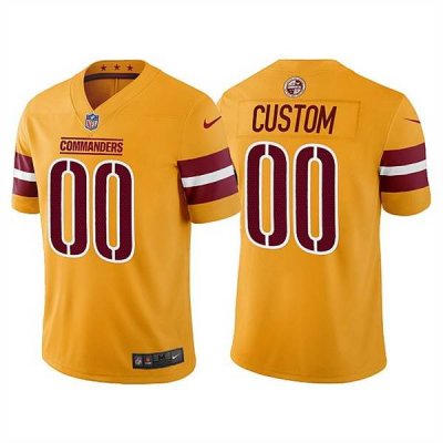 Men's Washington Commanders Customized 2022 Gold Vapor Untouchable Stitched Jersey