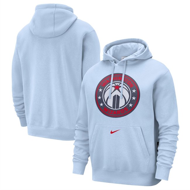 Men's Washington Wizards Light Blue 2024/25 City Edition Essential Club Pullover Hoodie