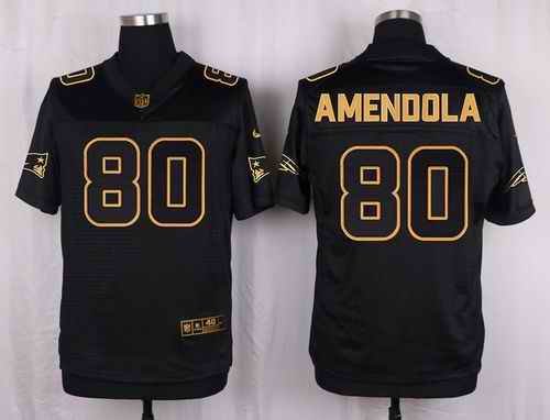 Nike Patriots #80 Danny Amendola Black Men's Stitched NFL Elite Pro Line Gold Collection Jersey