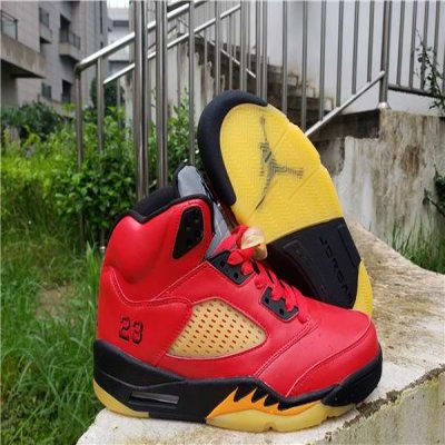 Men's Running Weapon Air Jordan 5 Red Shoes 059