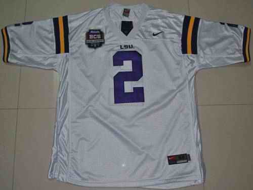 LSU Tigers #2 Rueben Randle White 2012 BCS Championship Patch Stitched NCAA Jersey