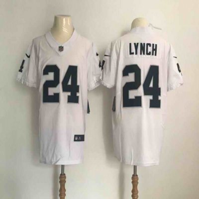 Men's Oakland Raiders #24 Marshawn Lynch White Vapor Untouchable Elite Stitched NFL Jersey