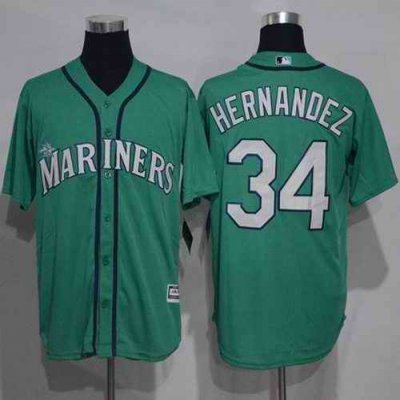 Mariners #34 Felix Hernandez Green New Cool Base Stitched MLB Jersey