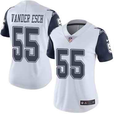 Women's Dallas Cowboys #55 Leighton Vander Esch Navy/White Vapor Untouchable Limited Stitched Jersey(Run Small'