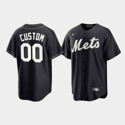 Men's New York Mets Active Player Custom Black Cool Base Stitched Baseball Jersey