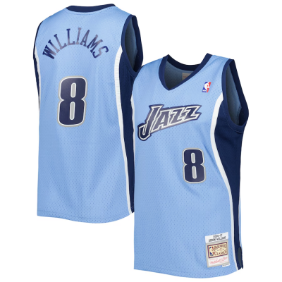 Men's Utah Jazz #8 Deron Williams Blue 2001/02 Hardwood Classics Swingman Basketball Jersey