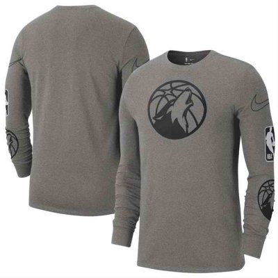 Men's Minnesota Timberwolves Heather Charcoal 2022/23 City Edition Essential Expressive Long Sleeve T-Shirt