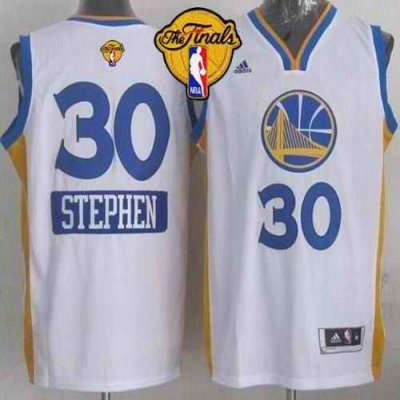 Warriors #30 Stephen Curry White 2014-15 Christmas Day The Finals Patch Stitched Youth NBA Jersey