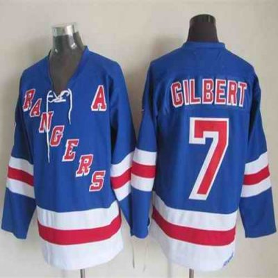 Rangers #7 Rod Gilbert Light Blue CCM Throwback Stitched NHL Jersey