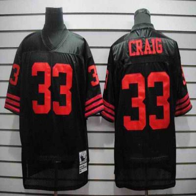 Mitchell and Ness 49ers #33 Roger Craig Black Stitched Throwback NFL Jersey