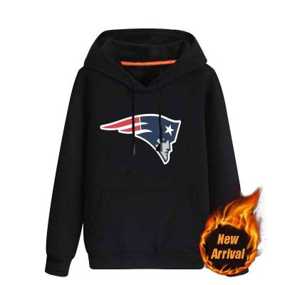 Men's New England Patriots Black 70'cotton 30'polyester Cashmere Thickening version NFL Hoodie