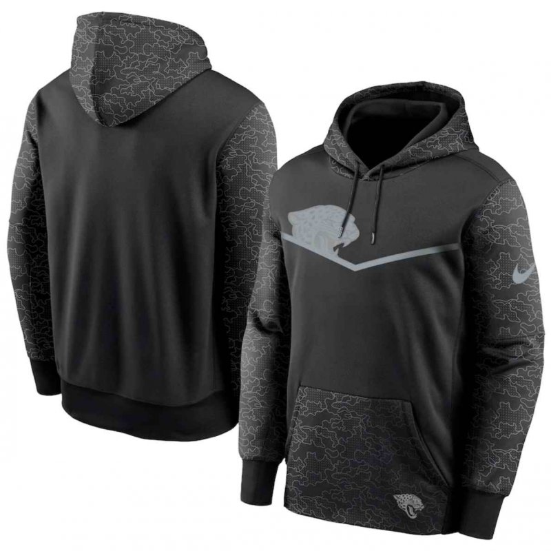 Men's Jacksonville Jaguars Black Reflective Therma Hoodie