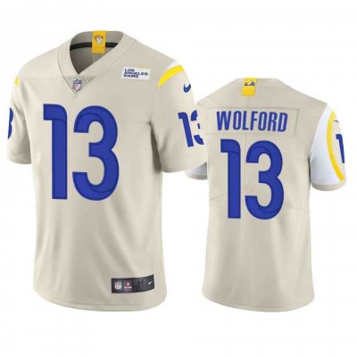 Men's Los Angeles Rams #13 John Wolford Bone Vapor Untouchable Limited Stitched Football Jersey