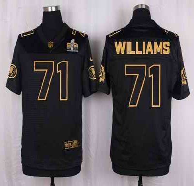 Nike Redskins #71 Trent Williams Black Men's Stitched NFL Elite Pro Line Gold Collection Jersey