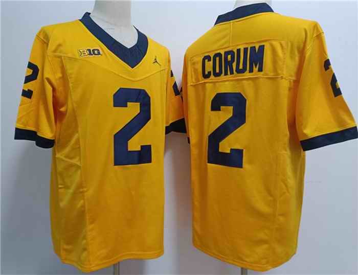 Men's Michigan Wolverines #2 Blake Corum 2023 F.U.S.E. Yellow Stitched Jersey