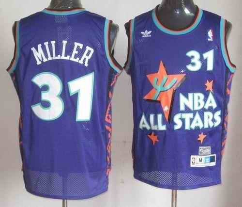 Pacers #31 Reggie Miller Purple 1995 All Star Throwback Stitched NBA Jersey