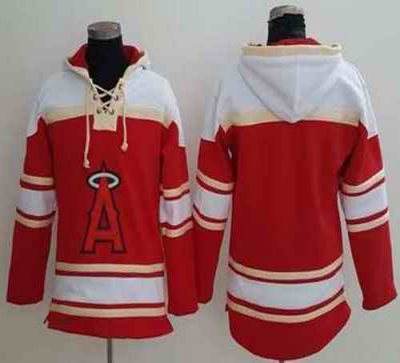 Angels of Anaheim Blank Red Sawyer Hooded Sweatshirt MLB Hoodie