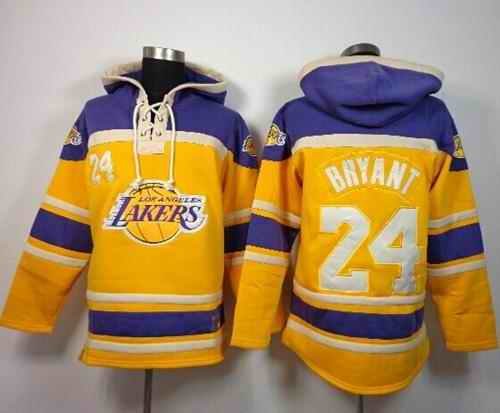 Los Angeles Lakers #24 Kobe Bryant Gold Sawyer Hooded Sweatshirt NBA Hoodie