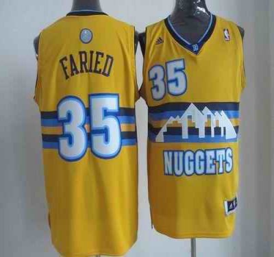 Nuggets #35 Kenneth Faried Yellow Alternate Stitched NBA Jersey