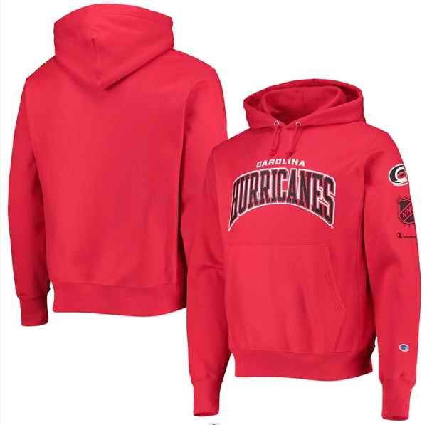 Men's Carolina Hurricanes Red Champion O&B Capsule II Pullover Hoodie