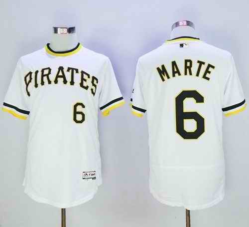 Pirates #6 Starling Marte White Flexbase Authentic Collection Cooperstown Stitched MLB Jersey