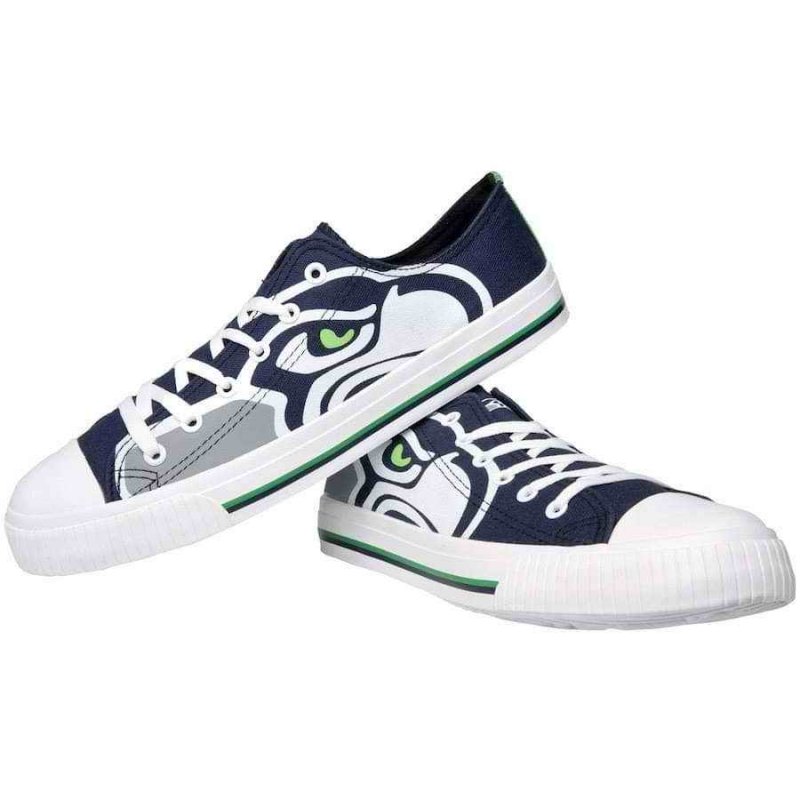 Women's NFL Seattle Seahawks Repeat Print Low Top Sneakers 007