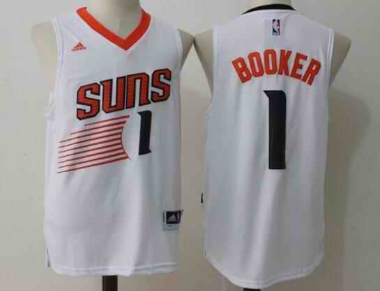 Men's Phoenix Suns #1 Devin Booker White Stitched Basketball Jersey