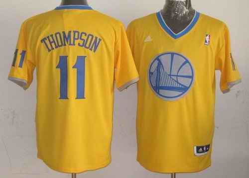 Warriors #11 Klay Thompson Gold 2013 Christmas Day Swingman Stitched NBA Jersey