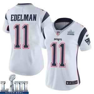 Women's New England Patriots #11 Julian Edelman White Super Bowl LIII Vapor Untouchable Limited Stitched NFL Jersey ( run small )