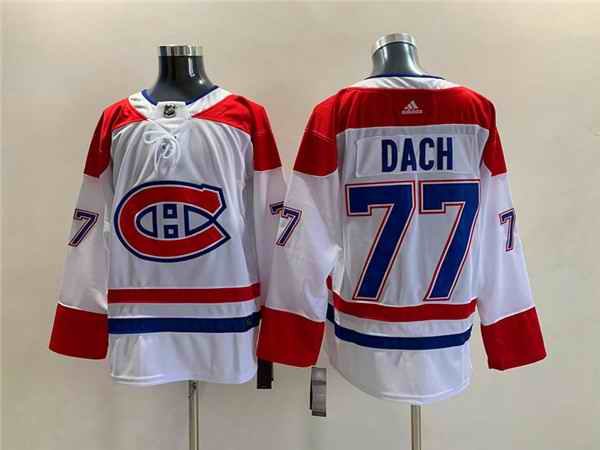 Men's Montreal Canadiens #77 Kirby Dach White Stitched Jersey