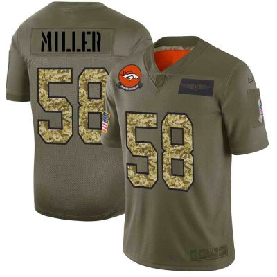 Men's Denver Broncos #58 Von Miller 2019 Olive/Camo Salute To Service Limited Stitched NFL Jersey