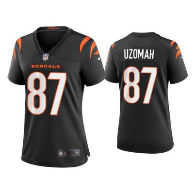 Women's Cincinnati Bengals #87 C.J. Uzomah 2021 New Black Vapor Limited Stitched Jersey(Run Small)