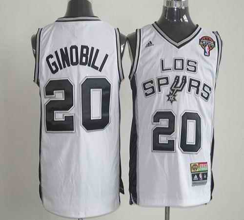 Latin Nights Spurs #20 Manu Ginobili White Stitched NBA Jersey