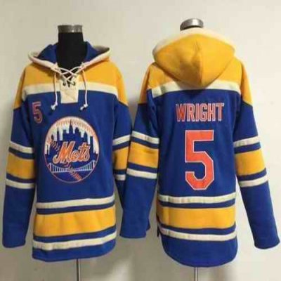 Mets #5 David Wright Blue Sawyer Hooded Sweatshirt MLB Hoodie