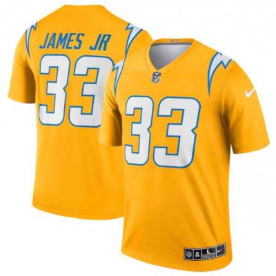 Men's Los Angeles Chargers #33 Derwin James Jr. Gold Inverted Legend Stitched Football Jersey