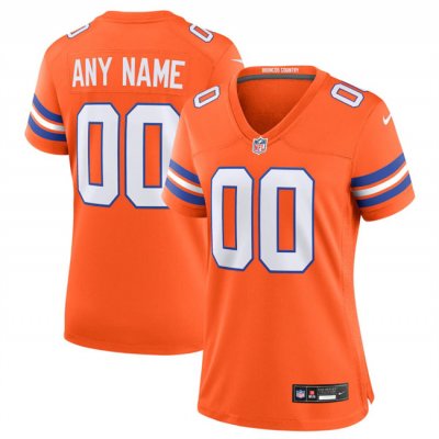 Women's Denver Broncos Active Player Custom Orange Mile High Collection 1977 Throwback Stitched Jersey(Run Small)