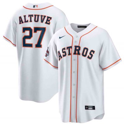 Youth Houston Astros #27 Jose Altuve White 2022 World Series Champions Home Stitched BaseballJersey