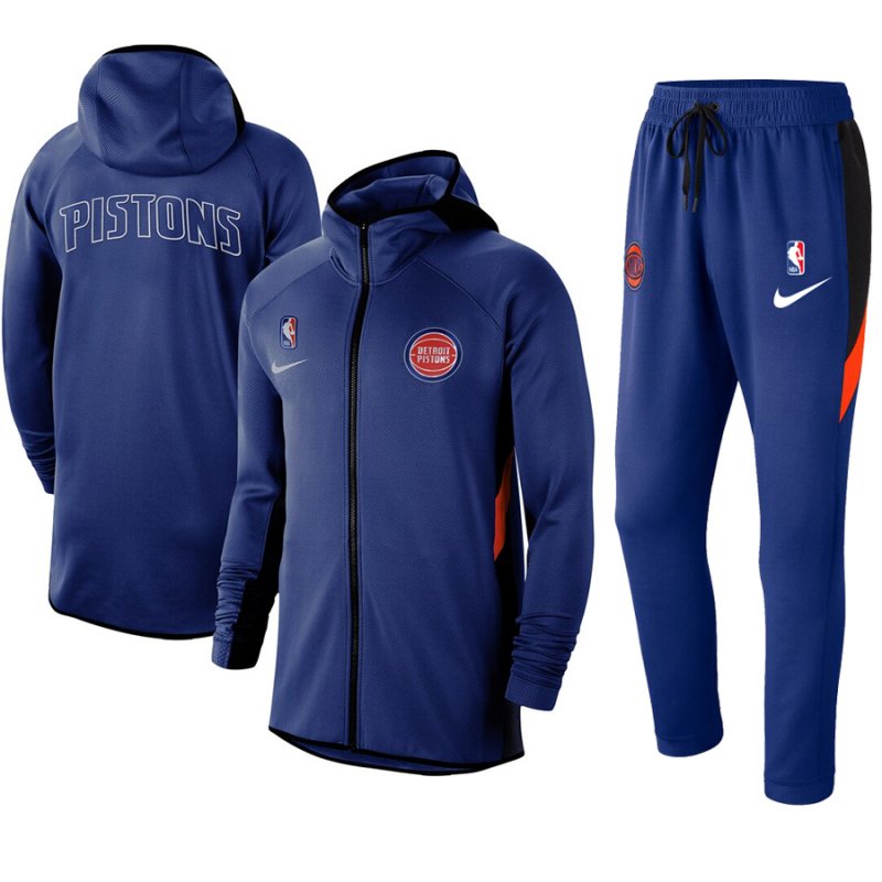 Men's Detroit Pistons Blue Warmup Hoodiesuit