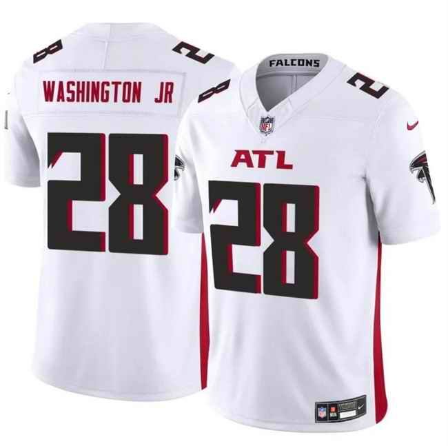 Youth Atlanta Falcons #28 Carlos Washington Jr White 2024 F.U.S.E Vapor Untouchable Limited Stitched Football Jersey