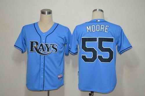 Rays #55 Matt Moore Light Blue Cool Base Stitched MLB Jersey