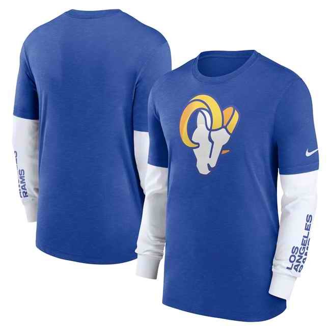 Men's Los Angeles Rams Heather Blue Slub Fashion Long Sleeve T-Shirt