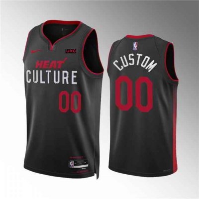 Men's Miami Heat Active Player Custom Black 2023/24 City Edition Stitched Basketball Jersey