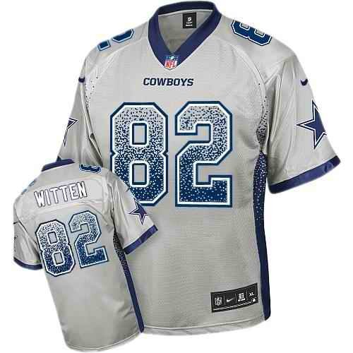 Nike Cowboys #82 Jason Witten Grey Youth Stitched NFL Elite Drift Fashion Jersey