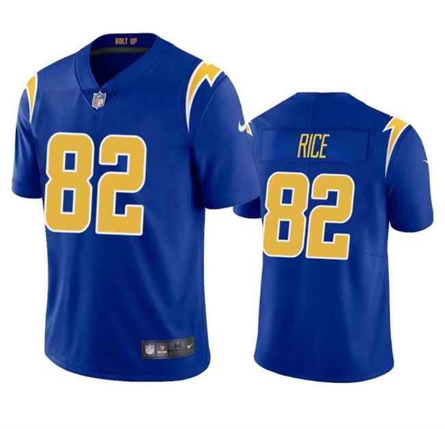 Men's Los Angeles Chargers #82 Brenden Rice Royal 2024 Draft Vapor Limited Stitched Football Jersey