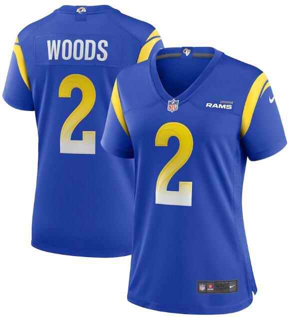 Women's Los Angeles Rams #2 Robert Woods Royal Vapor Untouchable Limited Stitched Jersey(Run Small)