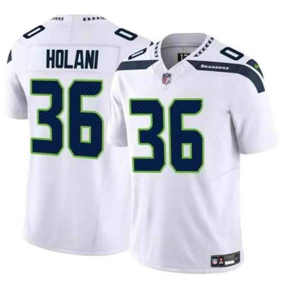 Men's Seattle Seahawks #36 George Holani White 2024 F.U.S.E Vapor Limited Stitched Football Jersey