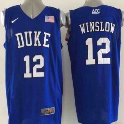 Blue Devils #12 Justise Winslow Royal Blue Basketball Elite Stitched NCAA Jersey