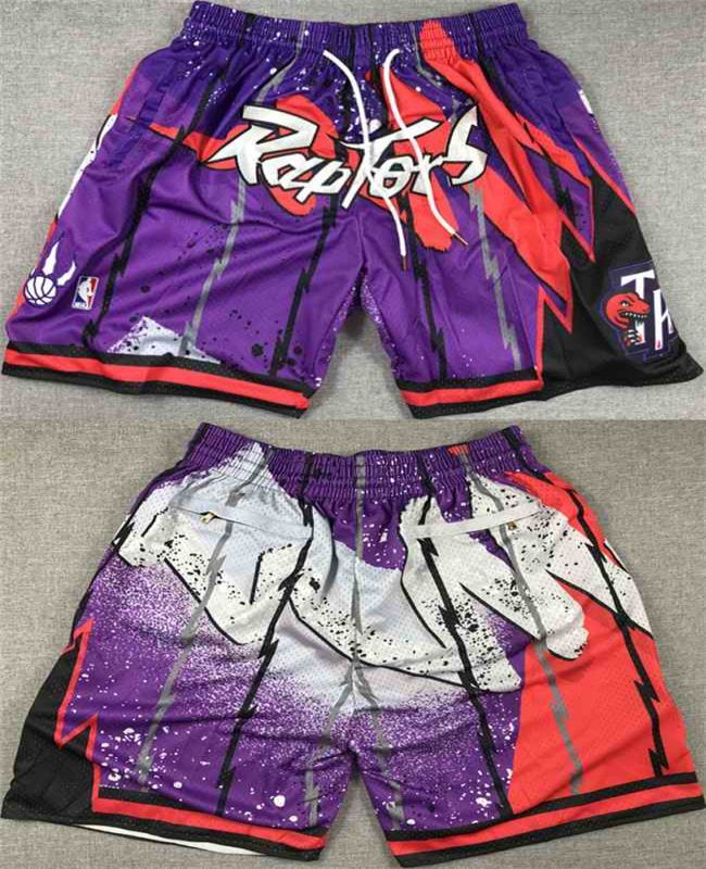 Men's Toronto Raptors Purple/Red Mitchell&Ness Shorts (Run Small)