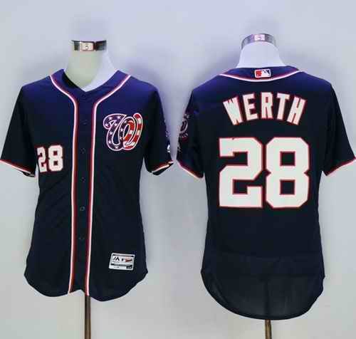 Nationals #28 Jayson Werth Navy Blue Flexbase Authentic Collection Stitched MLB Jersey