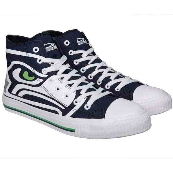 Women's NFL Seattle Seahawks Repeat Print High Top Sneakers 008